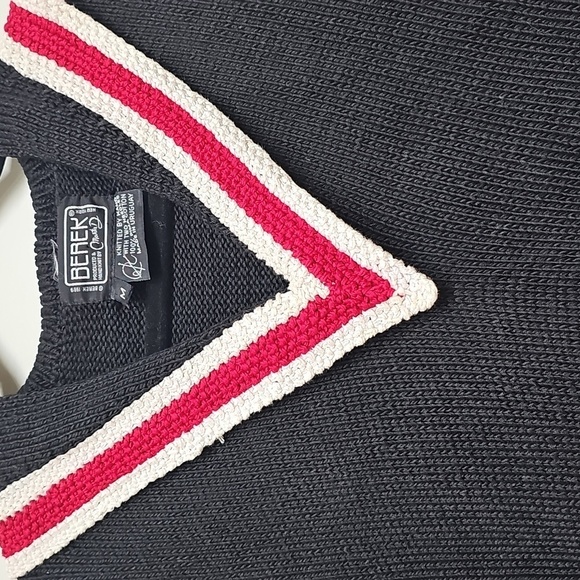 Berek Black Sweater with Red, Gold, and White Nautical Accents - Picture 5 of 11